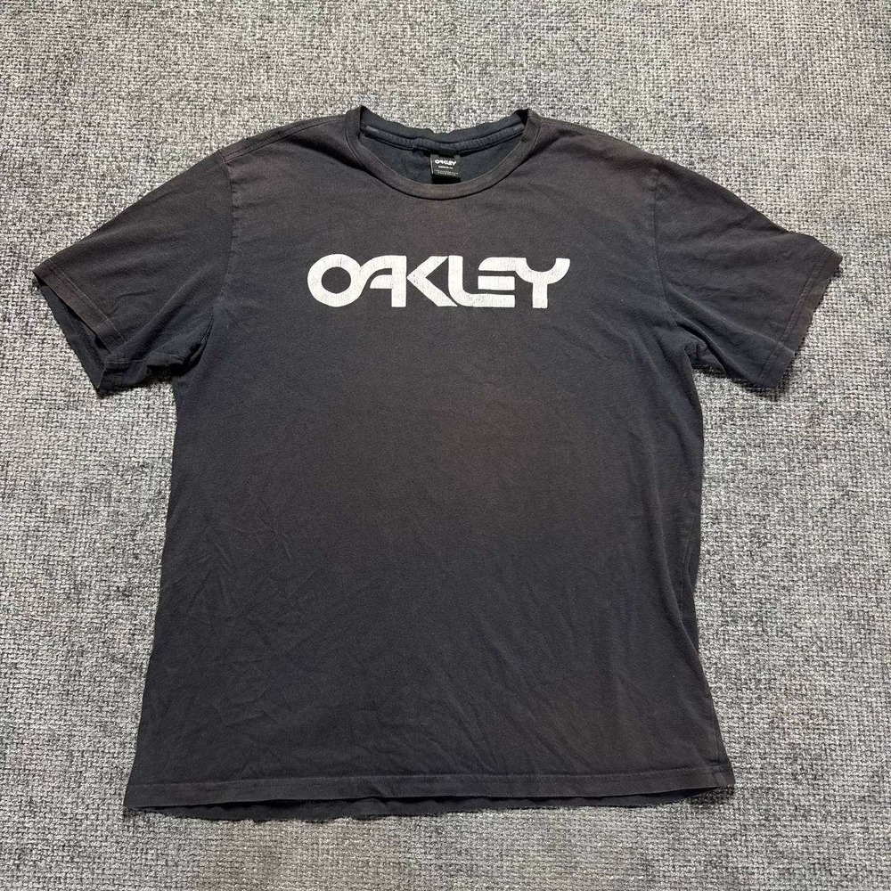 Oakley Graphic T-Shirt Mens Medium Black Big Logo Y2K Skate Streetwear Regular